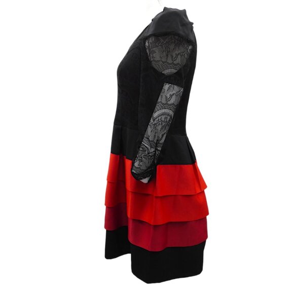 Gothic Lace Tiered Ribbon Dress XL – Whimsigoth Wednesdaycore Homecoming - Picture 4 of 10